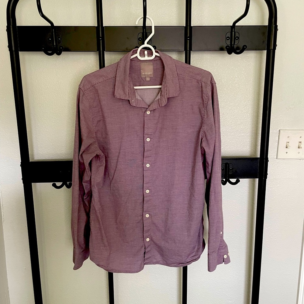 Purple Striped Button Down Shirt